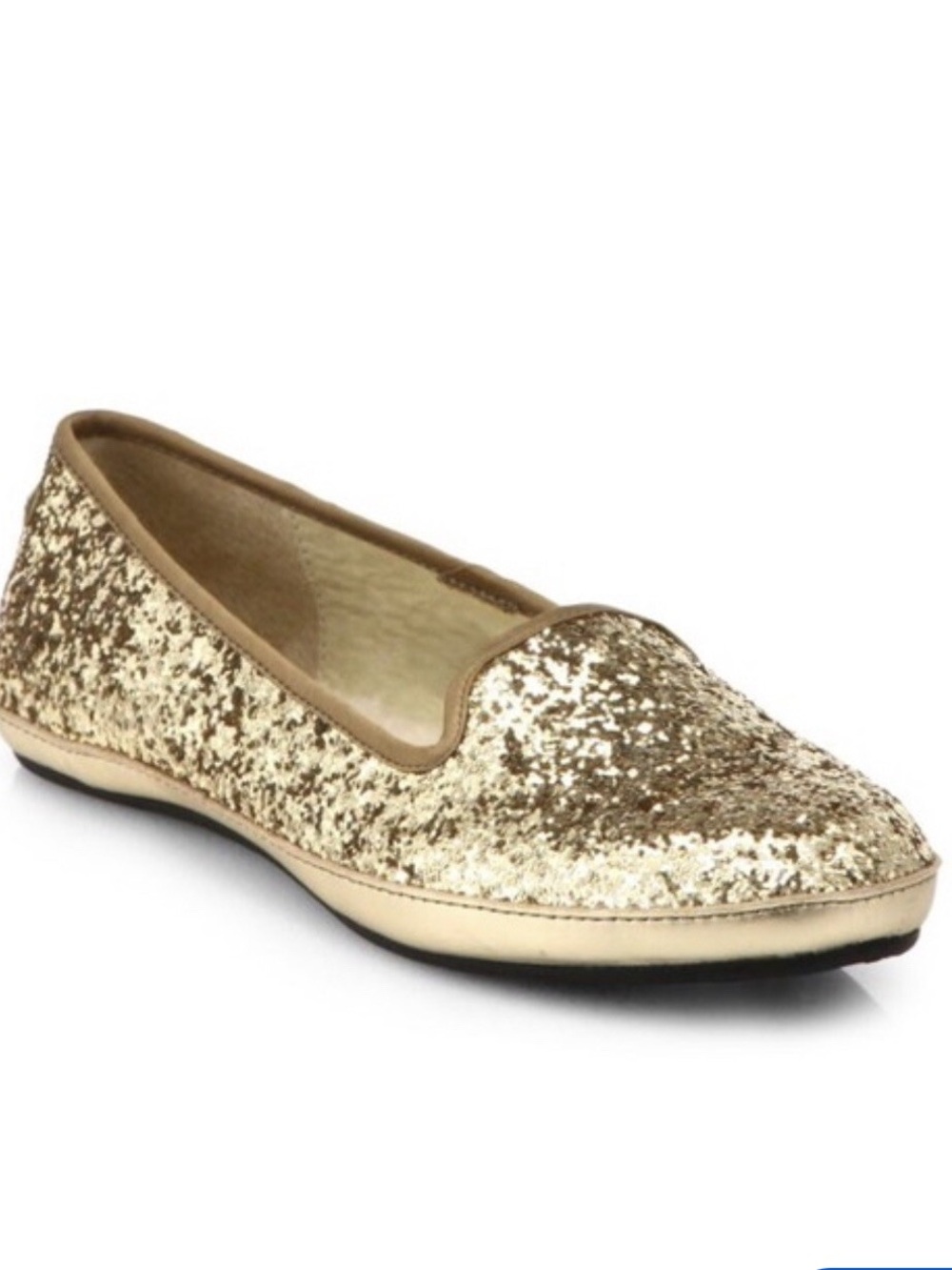 UGG Alloway Gold Glitter Slipper Flats 7.5
